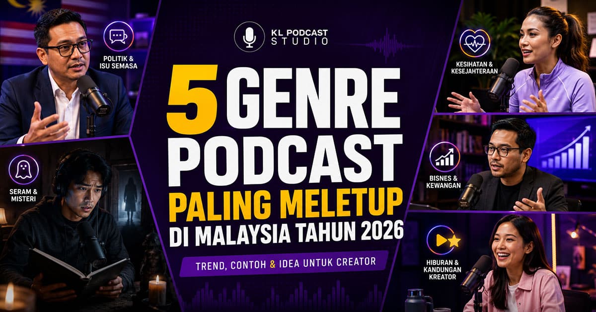 5 Genre Podcast Paling Meletup di Malaysia 2026 | KL Podcast Studio Featured image for 5 genre podcast paling meletup di Malaysia tahun 2026