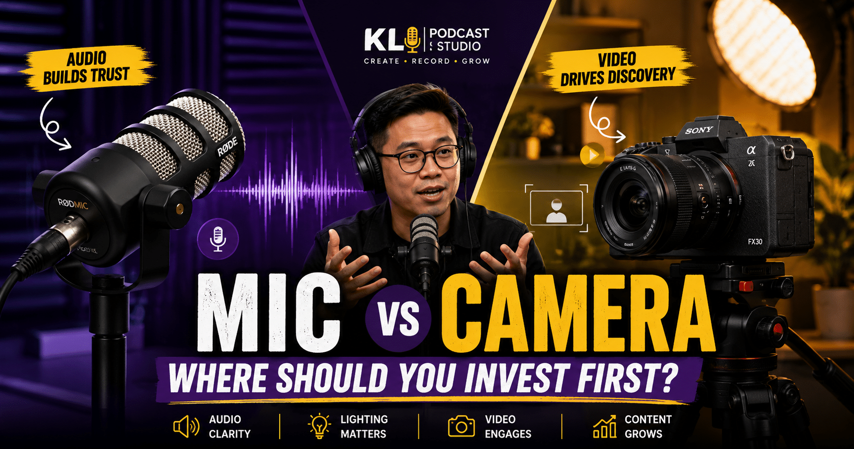 microphones-vs-cameras-podcast | KL Podcast Studio Microphones vs cameras for podcasting and where to invest first