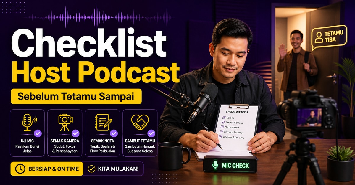 checklist-host-podcast-sebelum-tetamu-sampai | KL Podcast Studio Checklist host podcast sebelum tetamu sampai untuk rakaman lebih lancar