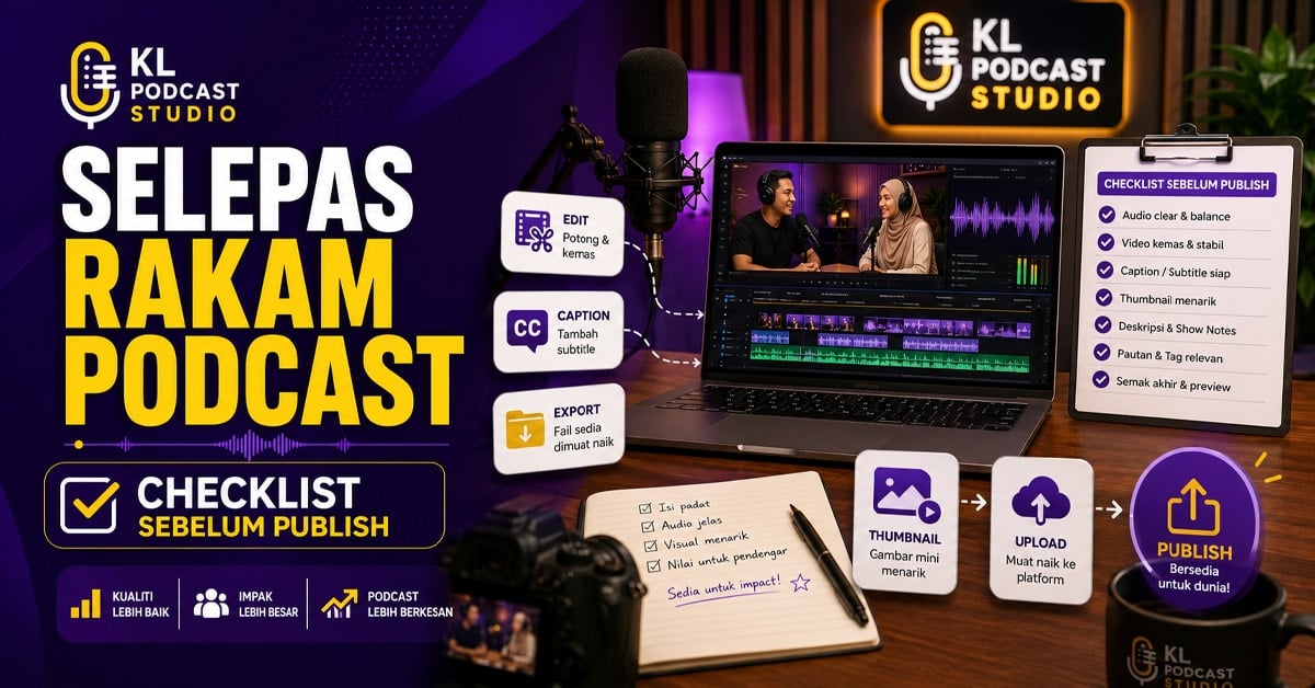 Checklist Selepas Rakam Podcast Sebelum Publish | KL Podcast Studio Checklist selepas rakam podcast sebelum publish